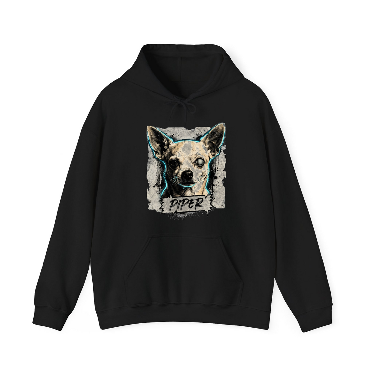Piper Cute Chihuahua Pet Portrait Graphic mrgzj5ggsd2 - Adult Pullover Hoodie