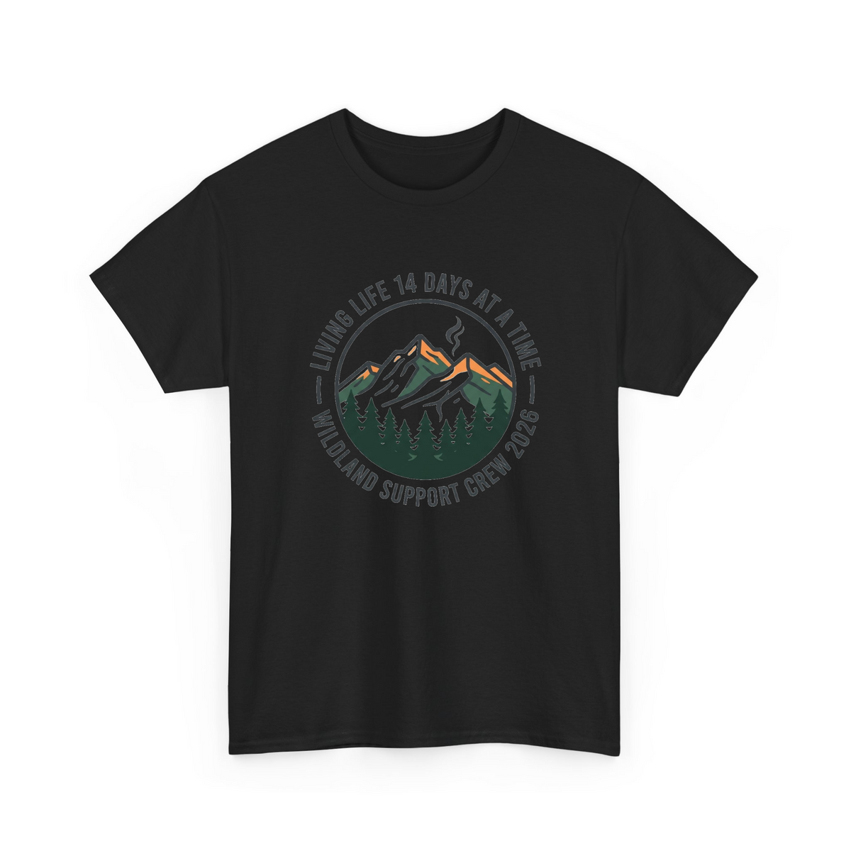 Wildland Firefighter Support Crew Retro Badge msgzbuputcp - Adult T-Shirt