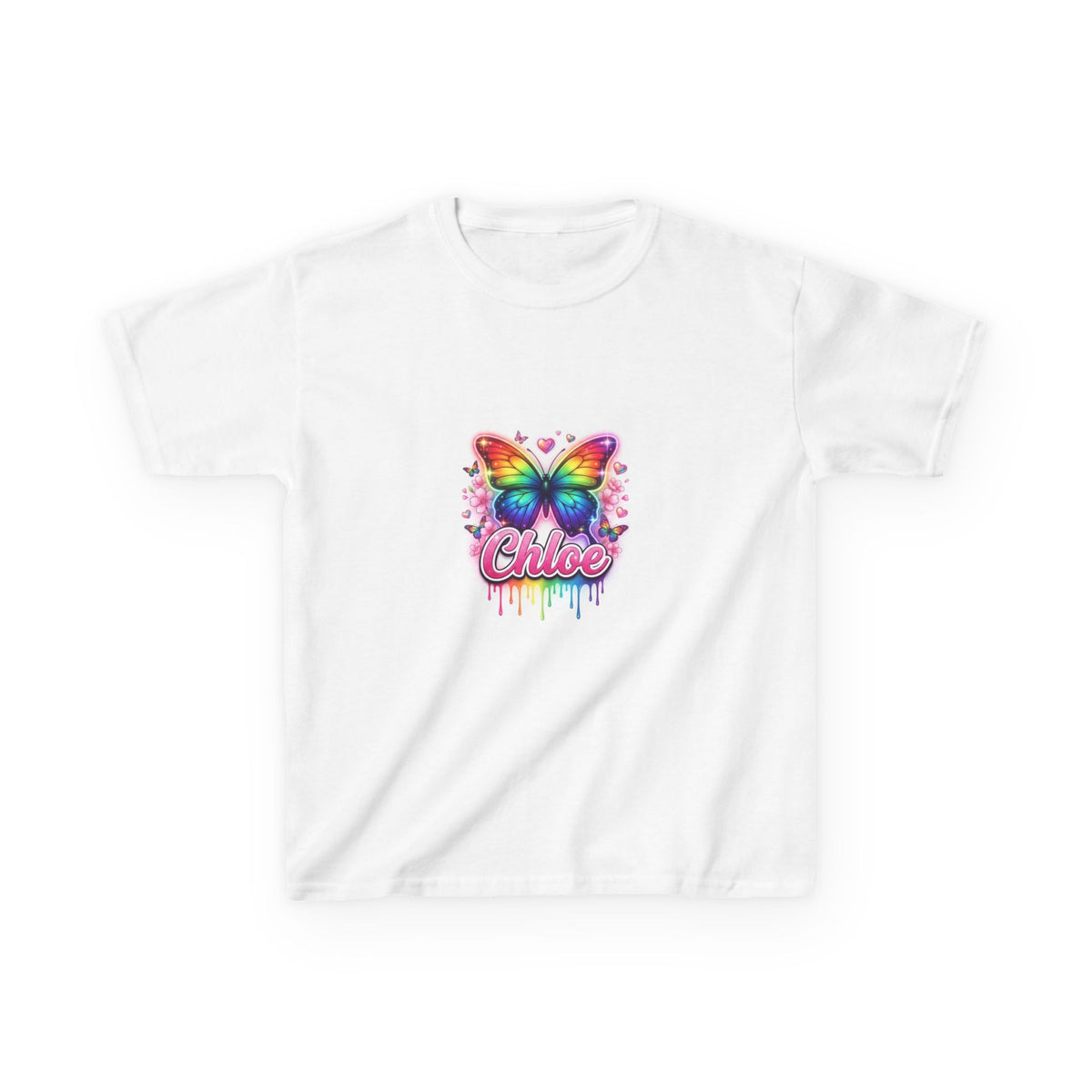 Chloe Rainbow Butterfly Airbrushed Name Design mt5e5663ozu - Youth T-Shirt