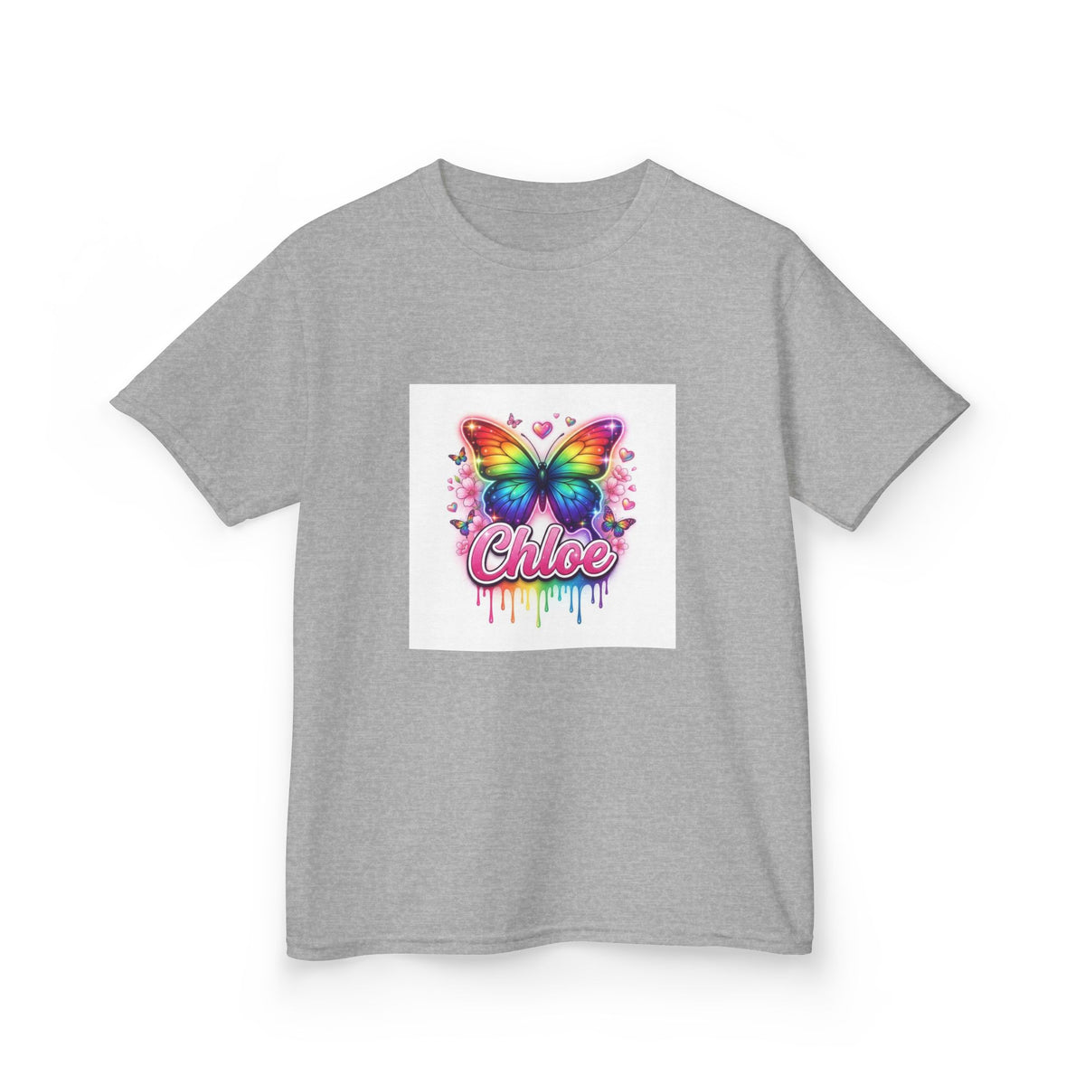 Chloe Rainbow Butterfly Airbrushed Name Design mt5e5663ozu - Youth T-Shirt