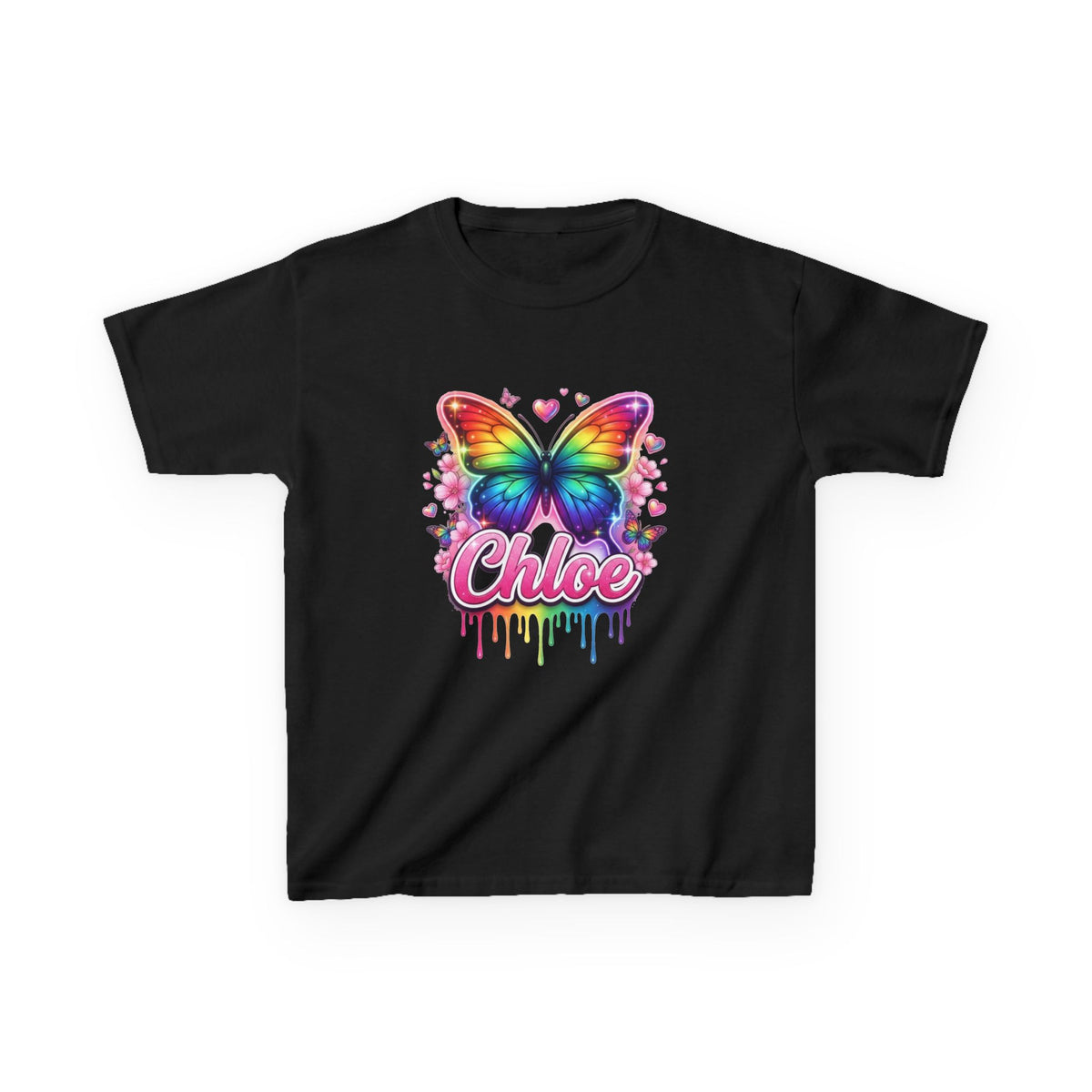 Chloe Rainbow Butterfly Airbrushed Name Design mt5e5663ozu - Youth T-Shirt