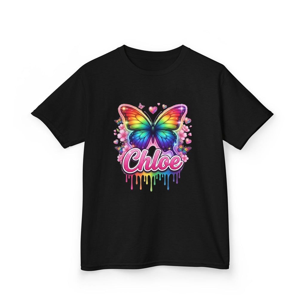 Chloe Rainbow Butterfly Airbrushed Name Design mt5e5663ozu - Youth T-Shirt