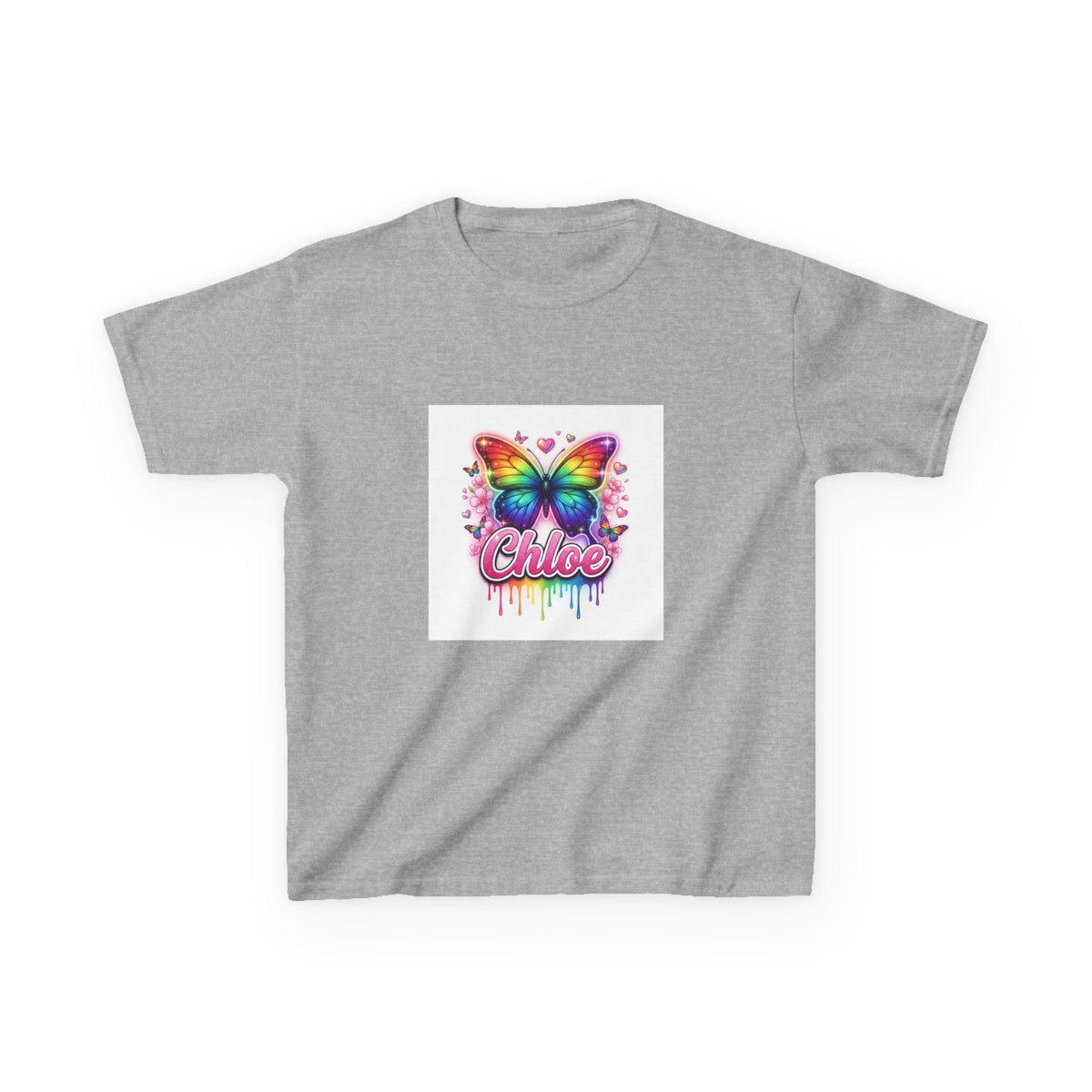 Chloe Rainbow Butterfly Airbrushed Name Design mt5e5663ozu - Youth T-Shirt