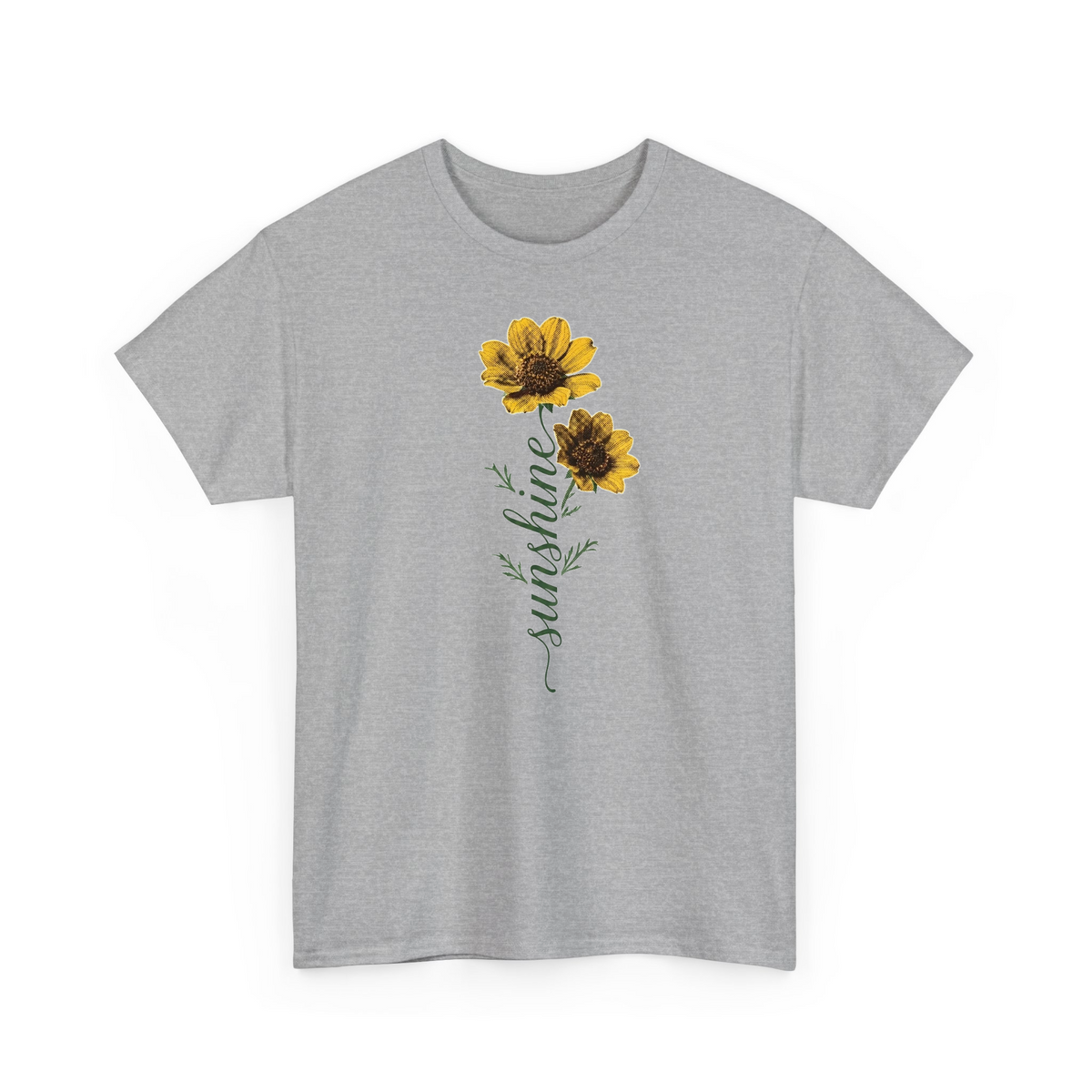 Sunshine Wildflower Botanical Typography Graphic msxi9k0e8it - Adult T-Shirt
