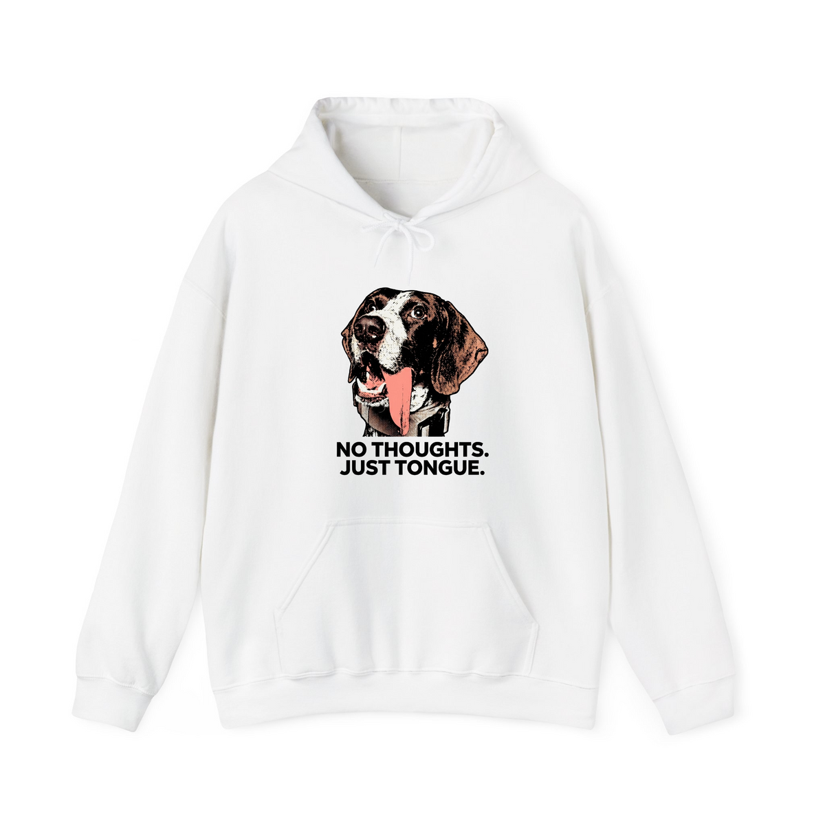 Funny Pointer Dog No Thoughts Graphic mriov5l3vfr - Adult Pullover Hoodie