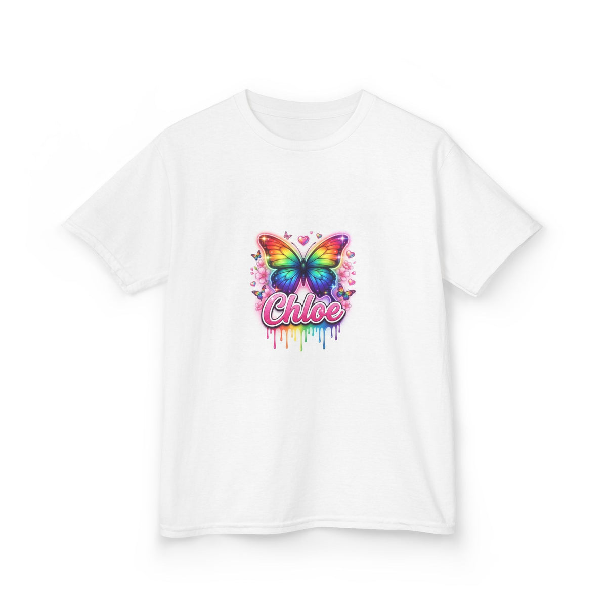 Chloe Rainbow Butterfly Airbrushed Name Design mt5e5663ozu - Youth T-Shirt