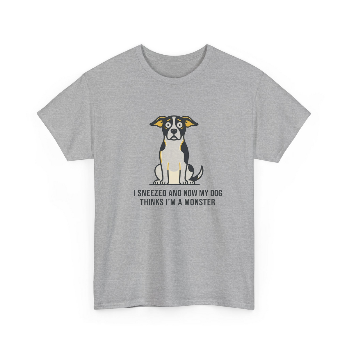 Funny Dog Sneezing Reaction Graphic Tee mrk2n6fhic3 - Adult T-Shirt
