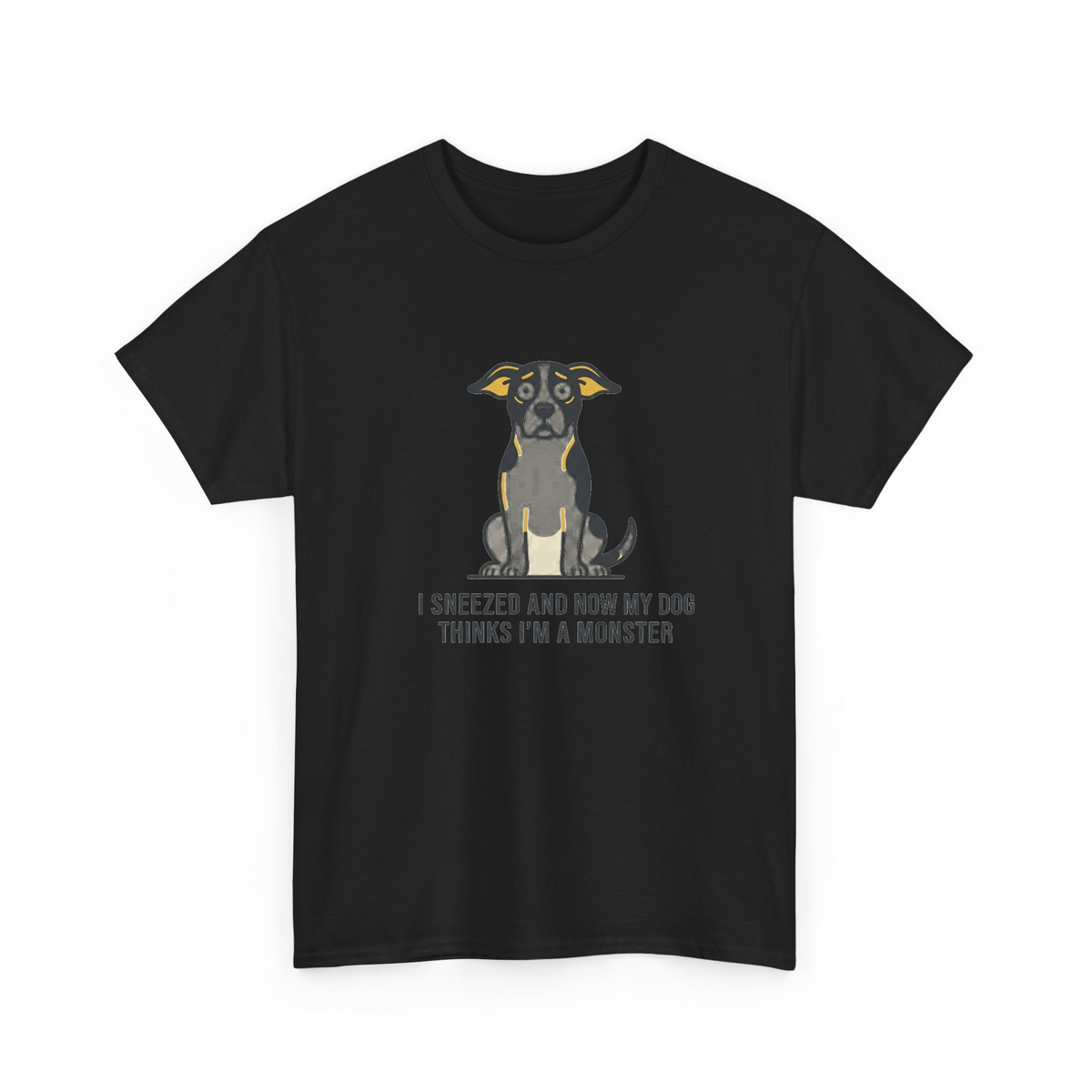 Funny Dog Sneezing Reaction Graphic Tee mrk2n6fhic3 - Adult T-Shirt