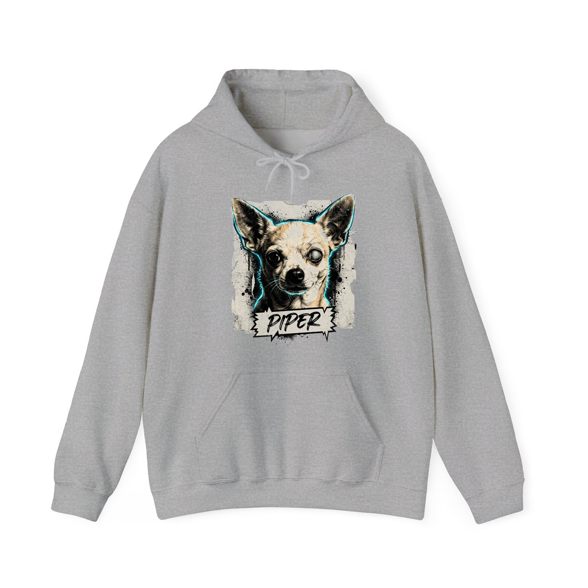 Piper Cute Chihuahua Pet Portrait Graphic mrgzj5ggsd2 - Adult Pullover Hoodie