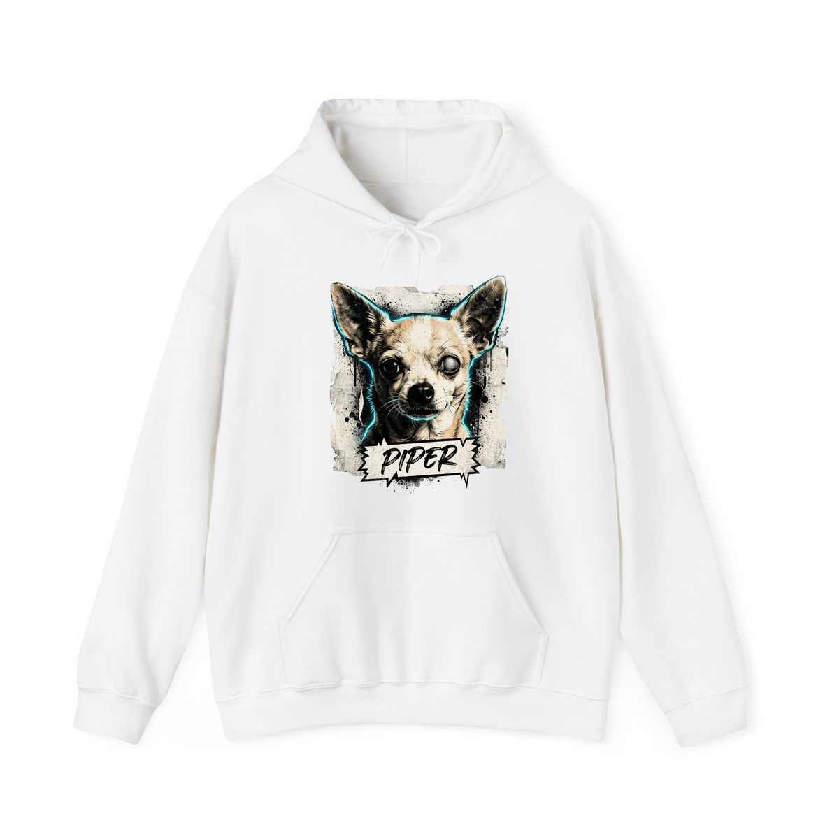 Piper Cute Chihuahua Pet Portrait Graphic mrgzj5ggsd2 - Adult Pullover Hoodie
